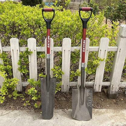 KYLIN 14-Gauge Heavy Duty Shovels Set,2-Piece Fiberglass D-Handle Spade,16” Drain Landscping