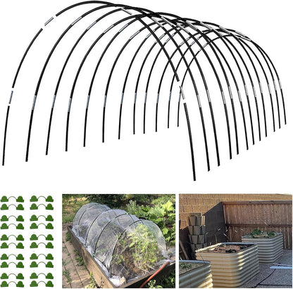 Garden Hoops Grow Tunnel, 12 Sets of 7FT Greenhouse Hoops for Raised Beds, Rust-Proof Fiberglass