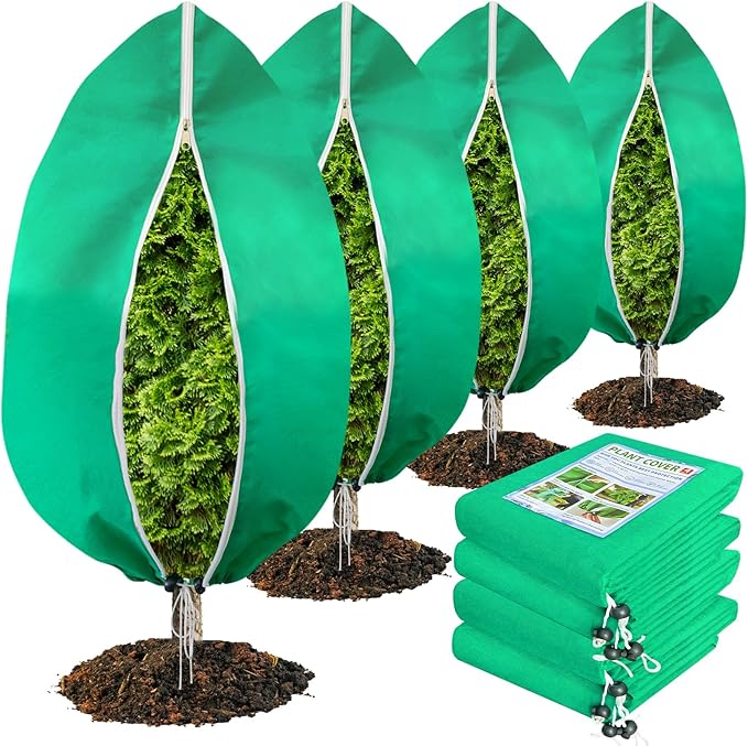 4 Pack Plant Covers Freeze Protection(71" x 47.3"),2.82 oz/sq yd Non-Woven Fabric,Frost Covers with