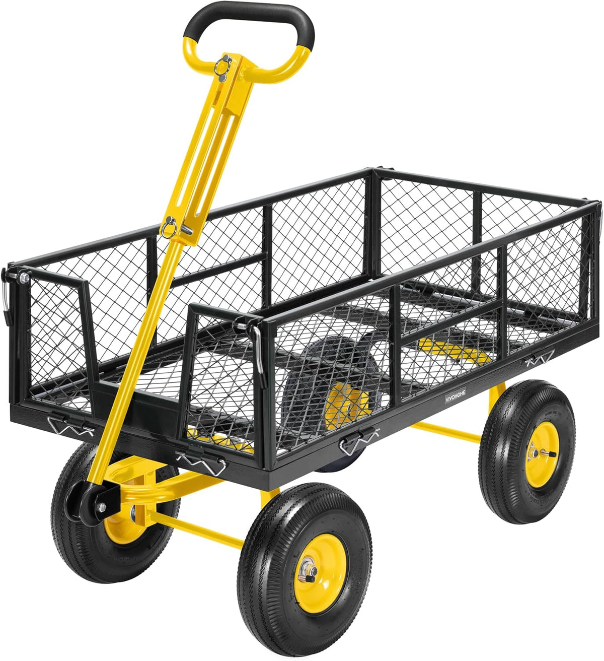 VIVOHOME Garden Cart Steel Heavy Duty 900 LBS Yard and Garden Wagon with 10 inch Tire and Handle