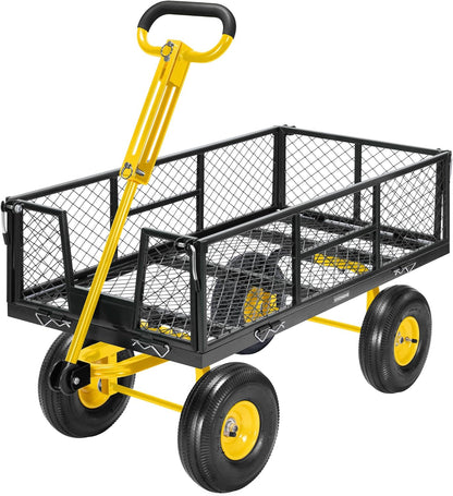 VIVOHOME Garden Cart Steel Heavy Duty 900 LBS Yard and Garden Wagon with 10 inch Tire and Handle