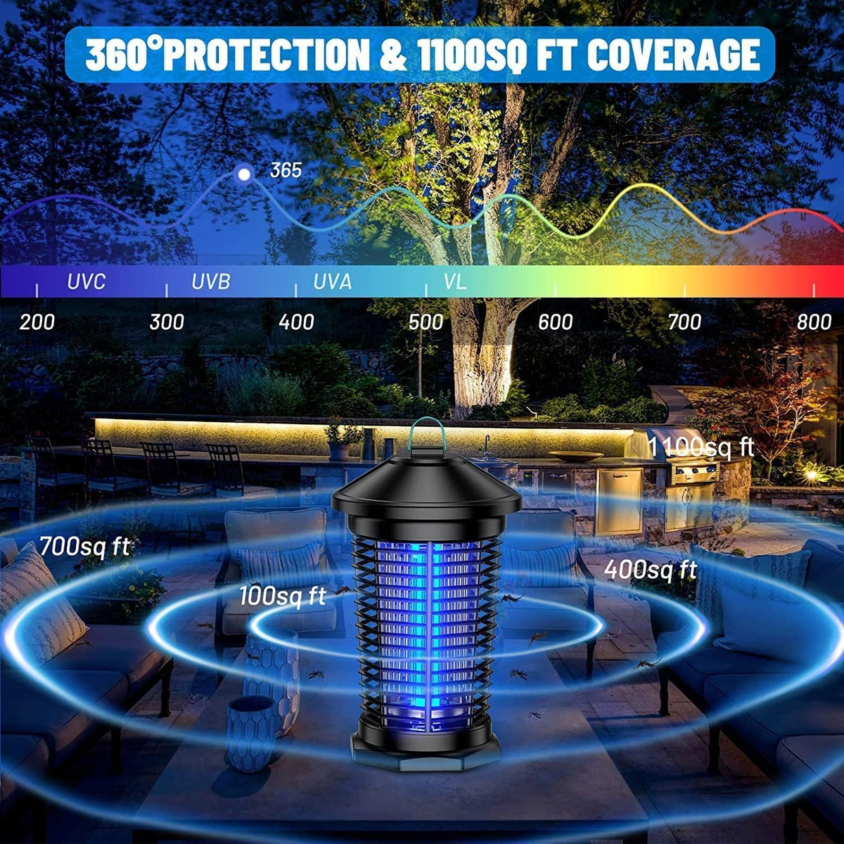 Bug Zapper Outdoor Indoor, Zechuan Electric Mosquito Zapper, Electronic Mosquito Killer Lantern