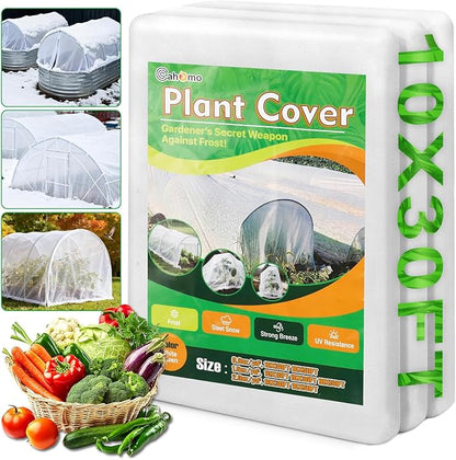 White Plant Covers Freeze Protection, 10 x 30 ft - 2 oz/yd² Frost Cloths for Outdoor Plants, Tree