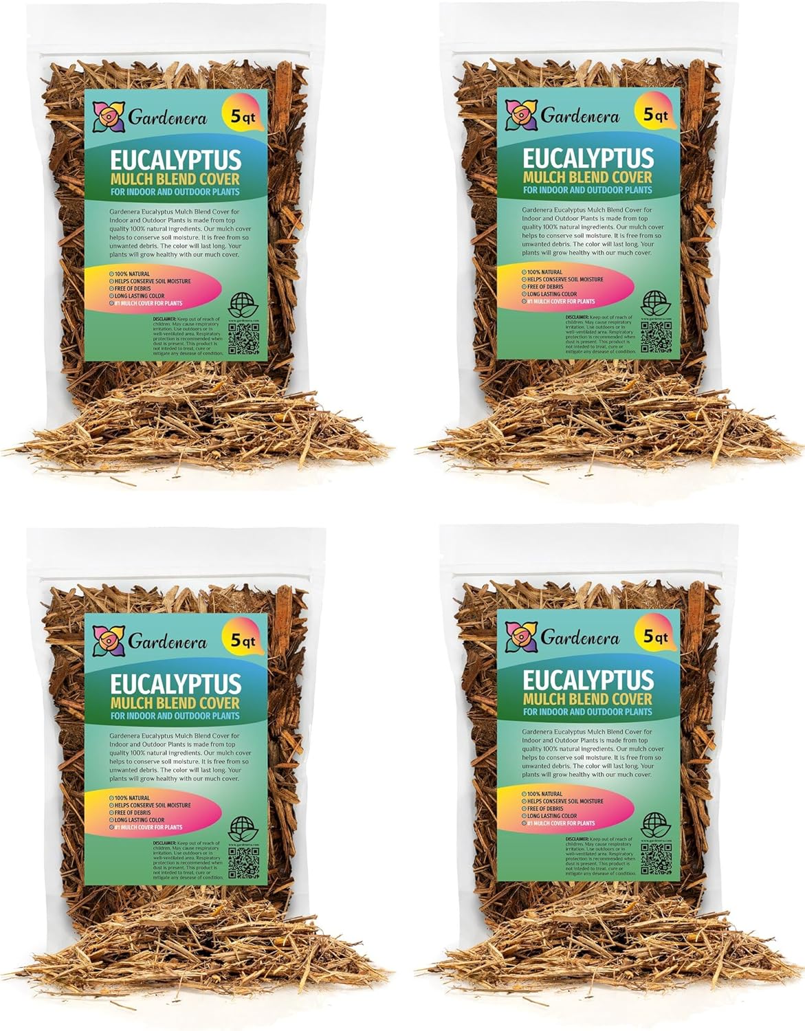 Gardenera Organic Eucalyptus Mulch - Create an Eco-Friendly Garden with Natural Weed Control - 20