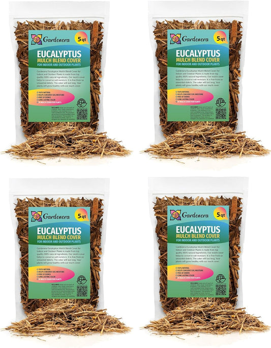 Gardenera Organic Eucalyptus Mulch - Create an Eco-Friendly Garden with Natural Weed Control - 20