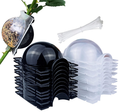 MIIIM 10 PCS Air Layering Propagation Kit with Zip Ties, Reusable Half Transparent Grafting Ball