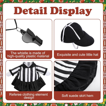 3 Pcs/Set Referee Porch Goose Outfits, Lawn Goose Statue Women Referees Costume, Garden Goose