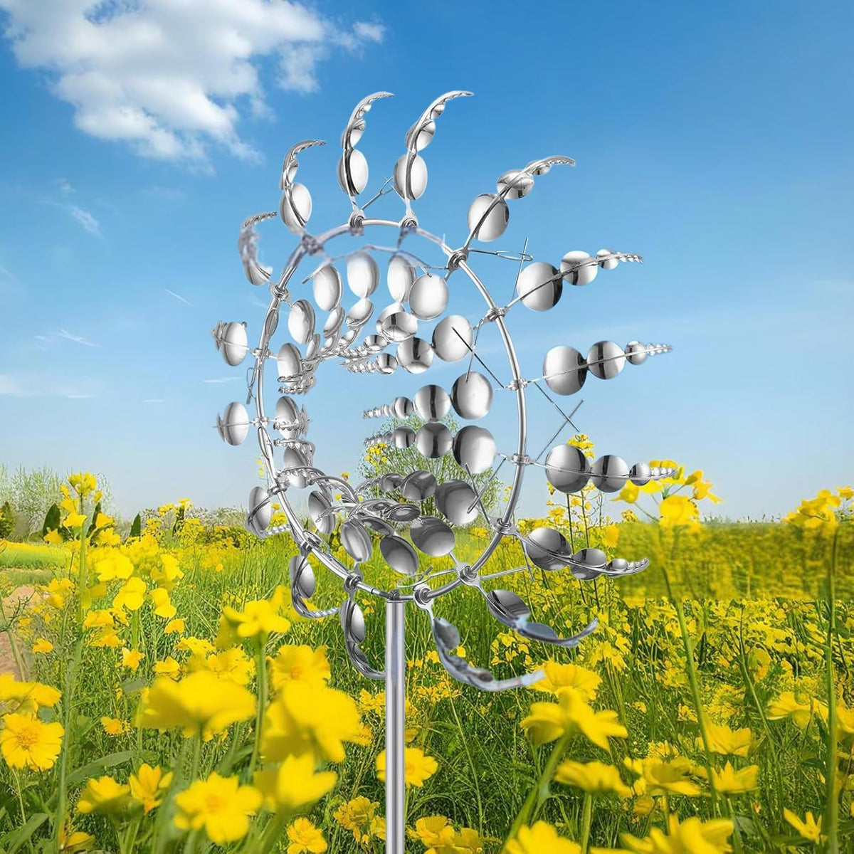 Windmill for Yard and Garden,Wind Spinner,Magical Metal Windmill, 3D Wind Powered Kinetic