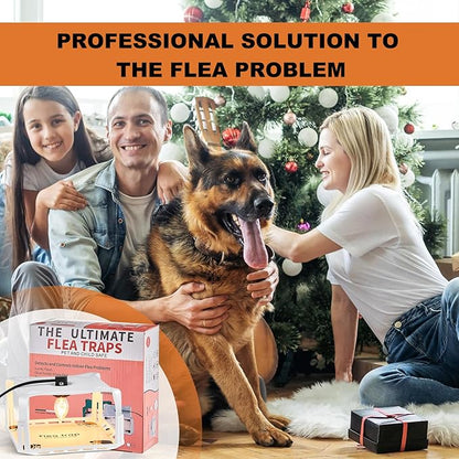 Qualirey 4 Packs Flea Traps for Inside Your Home with 8 Sticky Disc 12 Bulbs 4 Electric Wires, Pest