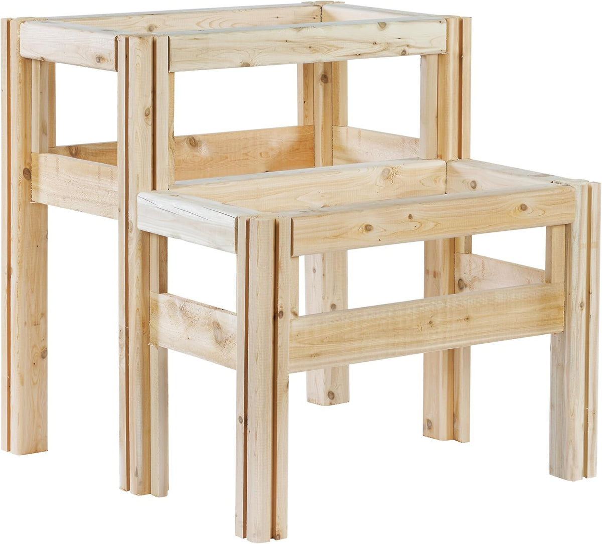 Greenes Fence Two-Tiers Four Bucket Elevated Cedar Wood Garden Frame, 30 in. x 28 in. x 30 in.