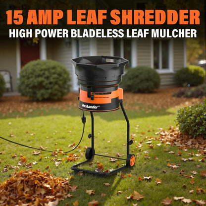 MAXLANDER Electric Leaf Mulcher/Shredder, 15 Amp 8400 RPM, 18:1 Ratio, Adjustable Dial, with