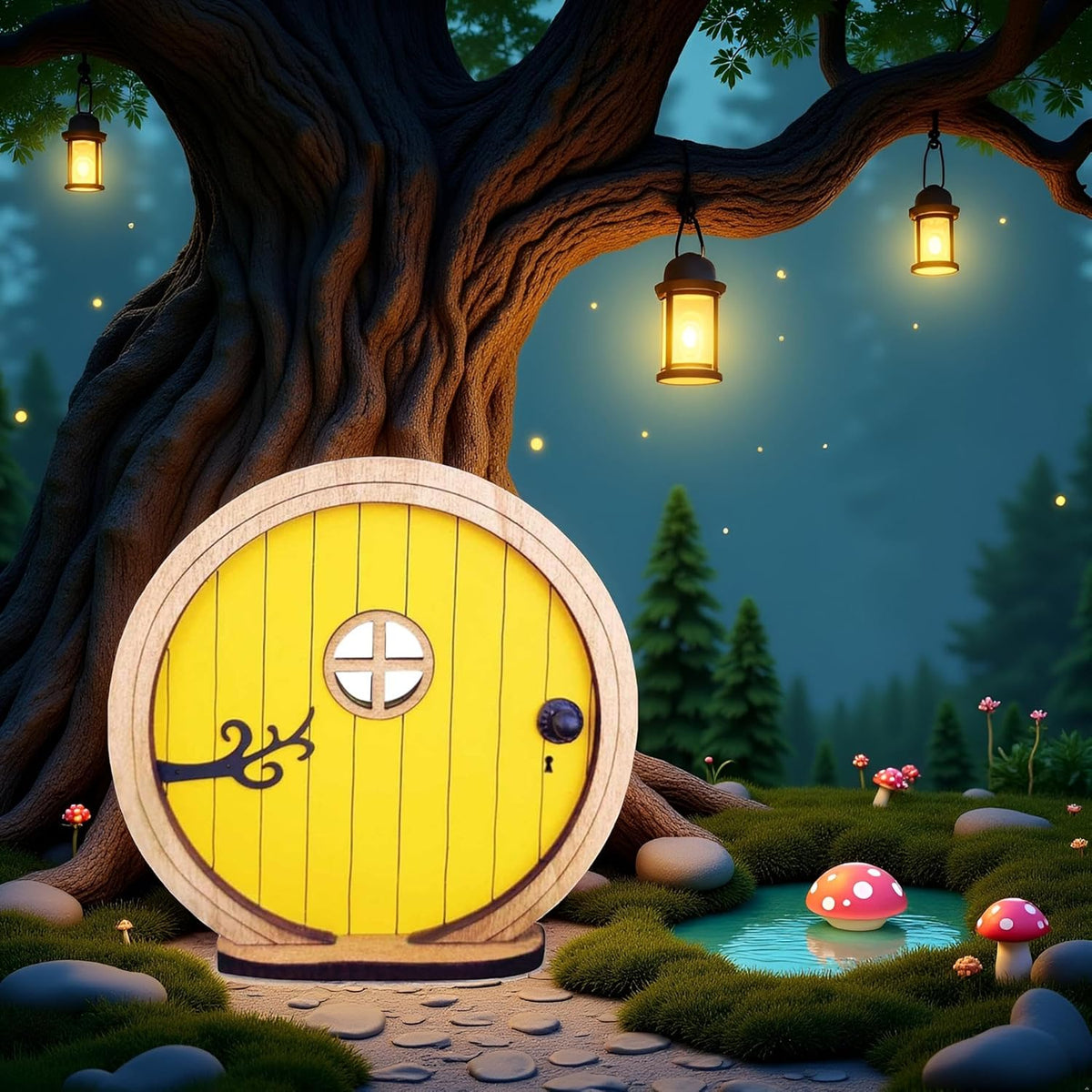 1Pc Fairy Garden Door for Tree, Fairys Doors for Trees Outdoor and Tree Trunk, Mini Fairy Garden