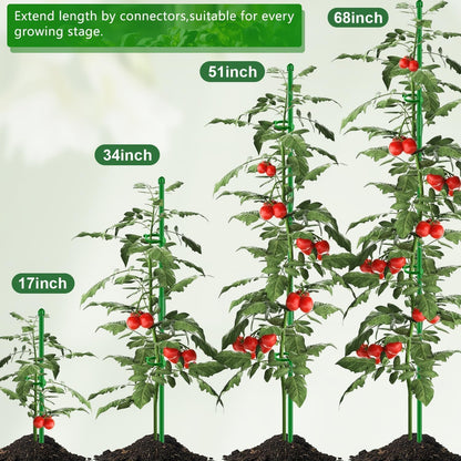20Pcs Plant Support Stakes 17 inch SupKing Garden Orchid Sticks Extended to 3ft 4ft 5ft Plant Poles