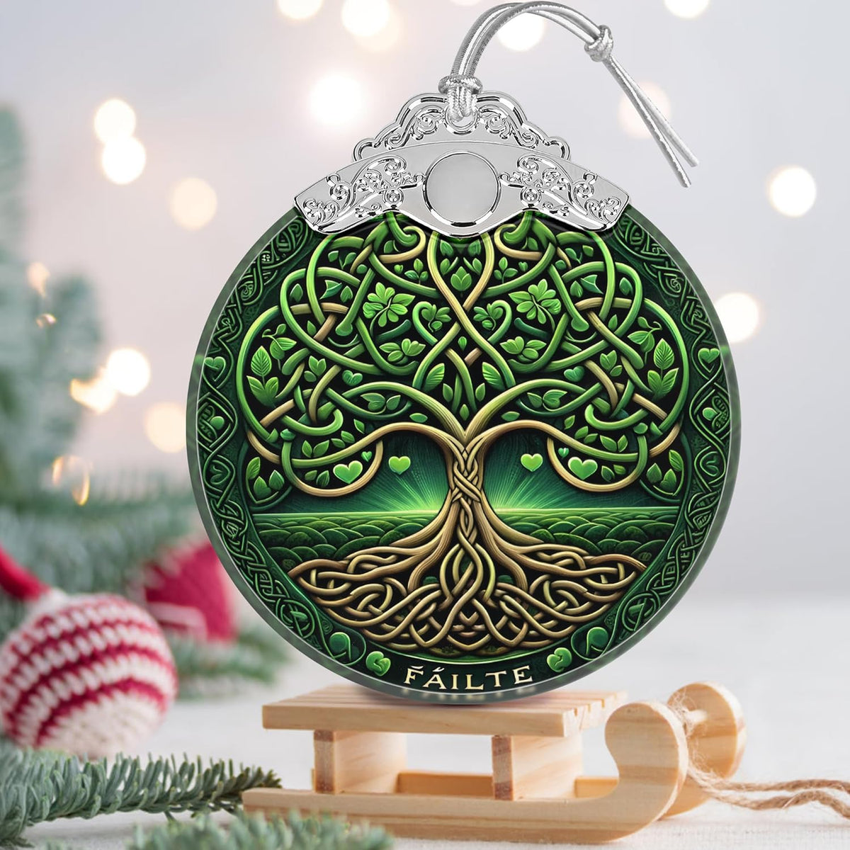 Christmas Tree of Life Stained Glass Ornament - Holiday Home Decor - Gift Exchange Present - The
