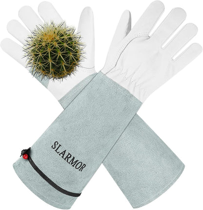 Long Gardening-Gloves Women/Men-Thorn proof Rose Pruning Heavy Duty Gauntlet-XL