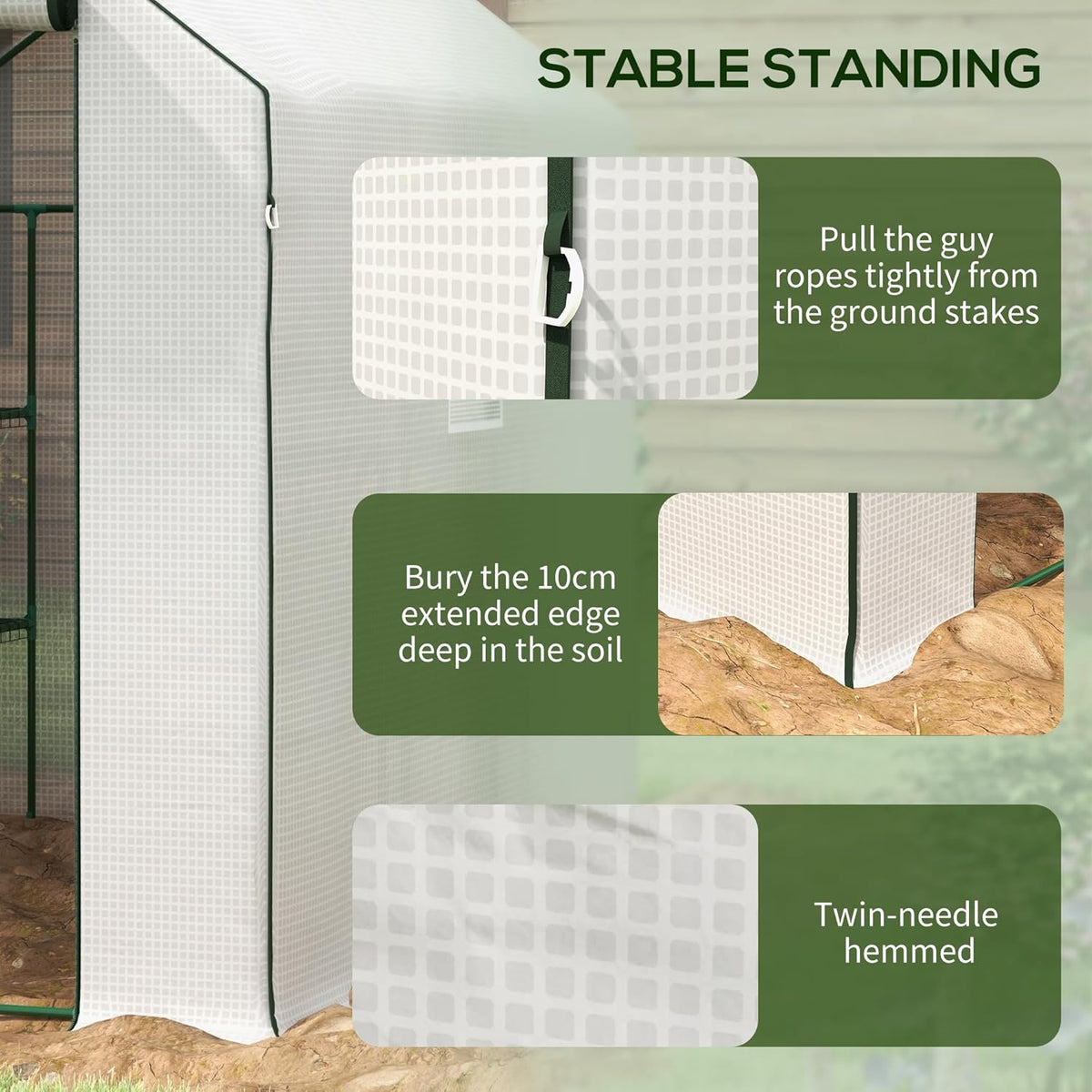 Outsunny 4.6' x 4.7' Portable Greenhouse, Water/UV Resistant Walk-in Small Outdoor Green House with