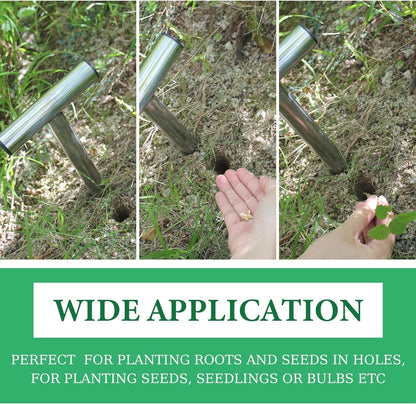 Hand Dibber, 10 Inch Stainless Seed Dibber, Hole Digger for Plant Labels Self Watering Stakes