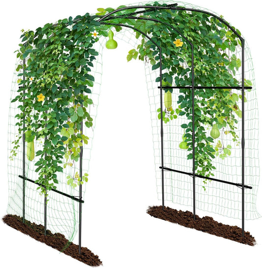 SUNYRISY Garden Arch Trellis, Metal Core Trellis for Climbing Plants Outdoor, 87" x 71" x 75" Tall