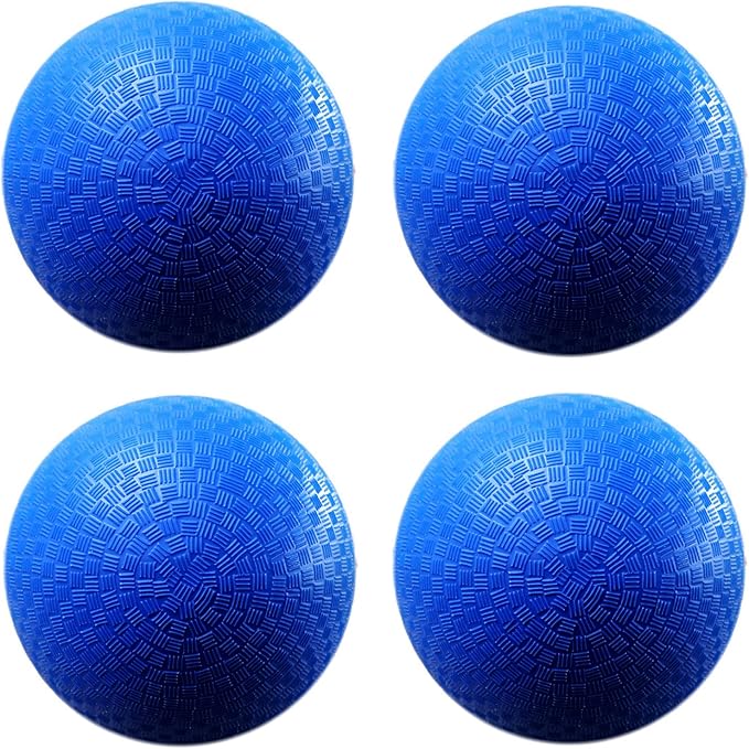 AppleRound 8.5-inch Dodgeball Playground Balls, Pack of 4 Balls with 1 Pump, Official Size for