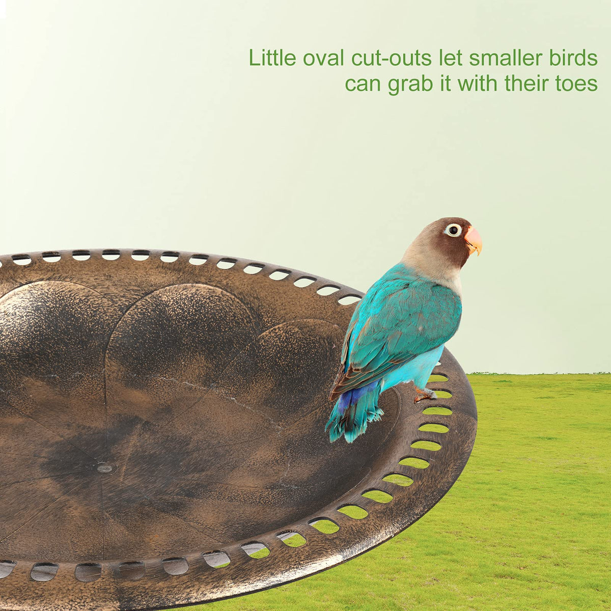 VINGLI Pedestal Bird Bath, Resin Birdbaths Weather Resistant, Bird Baths with Floral Accents &