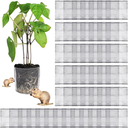 50 Pcs 1 Gallon Gopher and Vole Wire Mesh Basket Bulk Stainless Steel Plant Root Protector Gopher