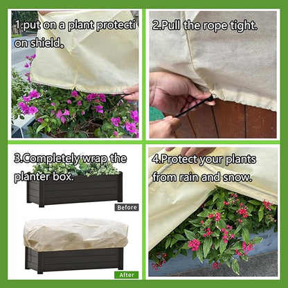 Plant Frost Cover, Rectangular Planter Plant Winter Frost Blanket, Plant Frost Tree Cover Bag with