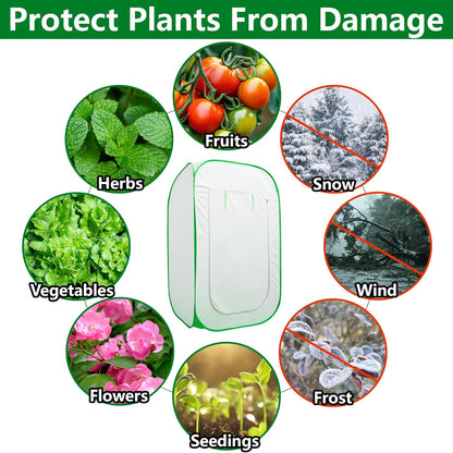 35 x 35 x 59 Inch Pop Up Winter Frost Plant Cover, Gardening Plants Freeze Protection Tent, Warm