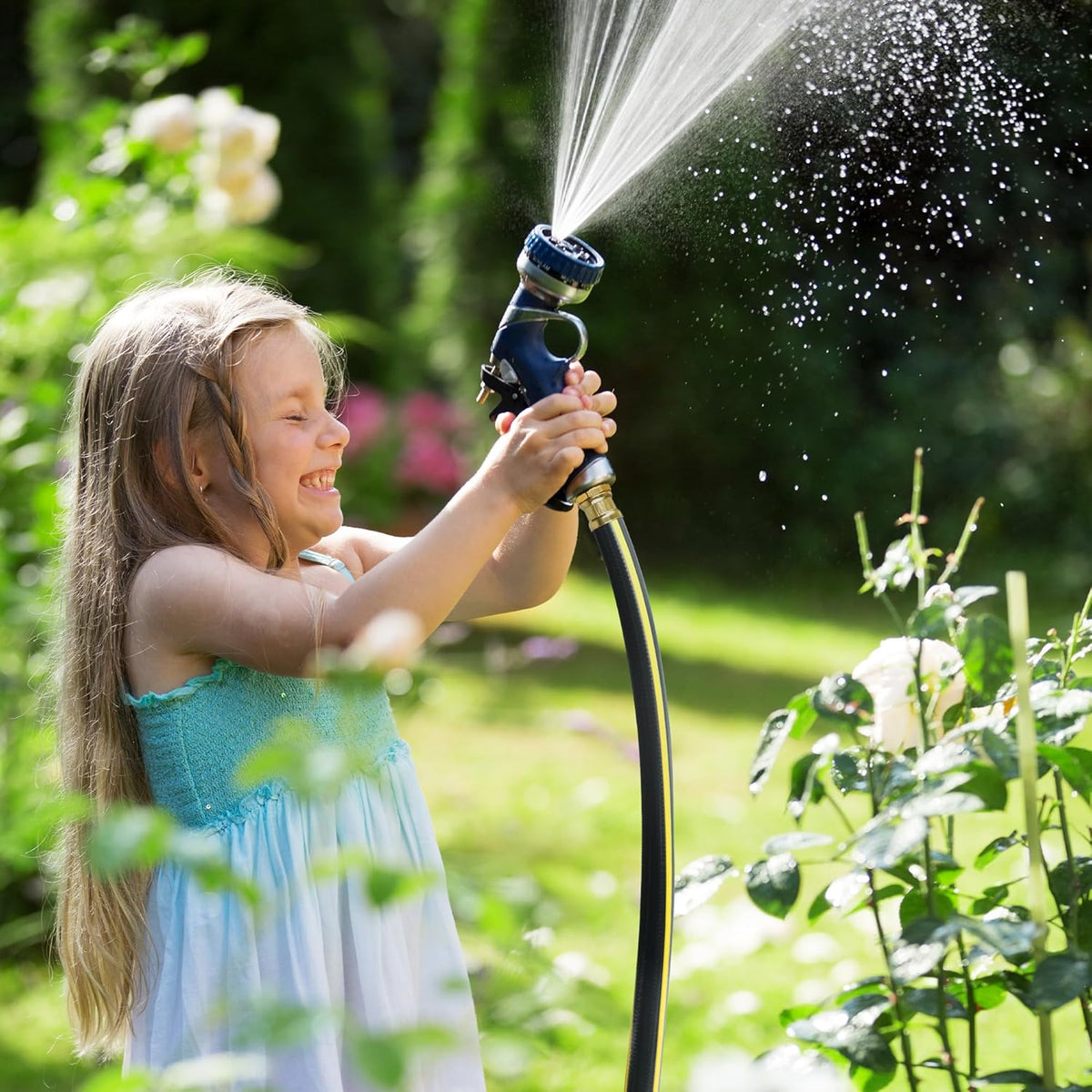 Solution4Patio Long Black Garden Hose 5/8 in. x 100 ft. -Kink Free, No Leaking, Male/Female