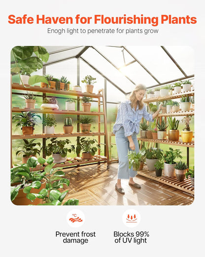 VEVOR Polycarbonate Greenhouse, 8 x 12 Ft, Outdoor Greenhouse with 2 Vent Windows, Pavilion Styled