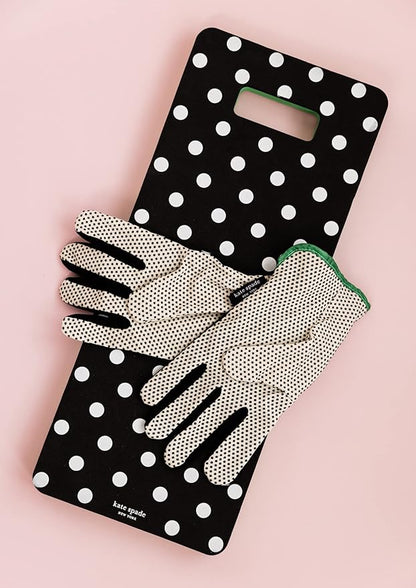 Kate Spade New York Garden Kneeler and Gardening Gloves for Women, Cute Garden Tool Set with Thick