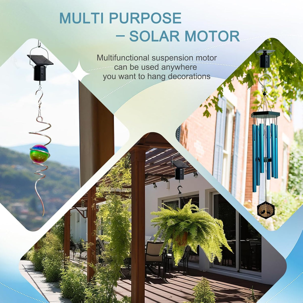 Goolyrusim Solar Powered Wind Spinners Motor, Rotating Solar Energy Operated Motor for Wind Spinner