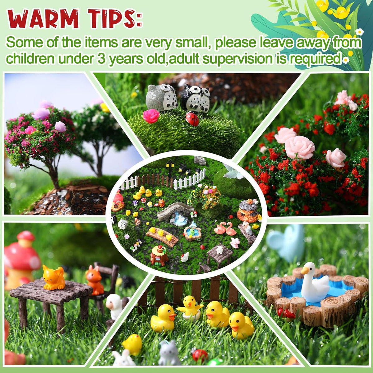 116 Pcs Fairy House Accessories Kit Miniature Garden Accessories Terrarium Decoration Mini Diorama