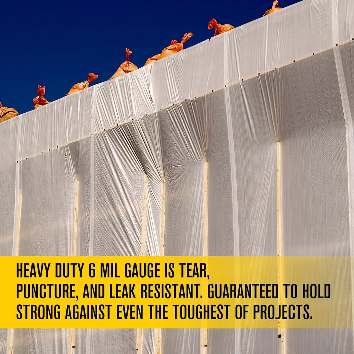 Aluf Plastics Plastic Sheeting - 10' x 100', 6 MIL Heavy Duty Gauge - Clear Vapor and Moisture