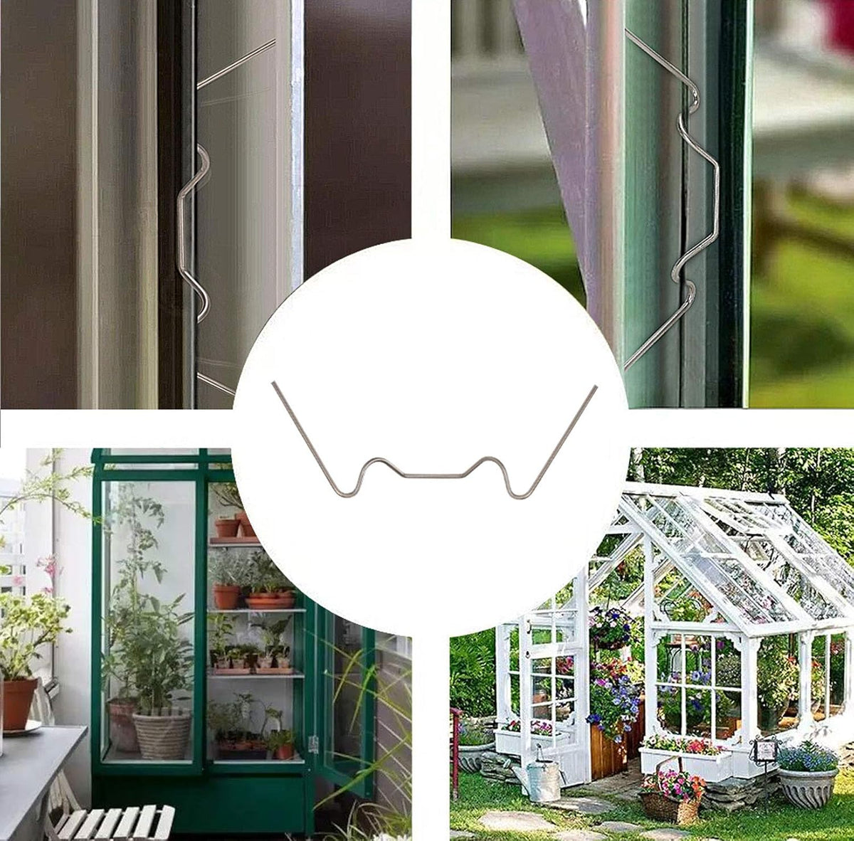 100 PCS Greenhouse Glazing Clips, Stainless Steel W Type Clip, Aluminium Greenhouse Care, W-Wire