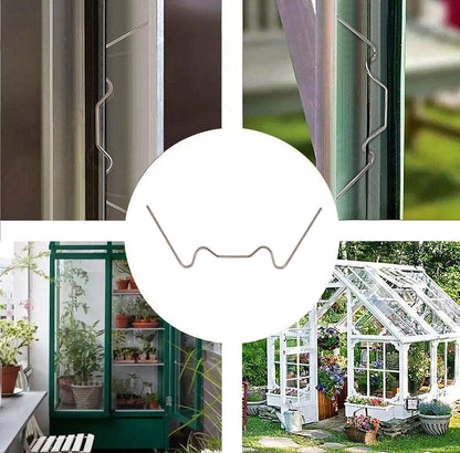 100 PCS Greenhouse Glazing Clips, Stainless Steel W Type Clip, Aluminium Greenhouse Care, W-Wire