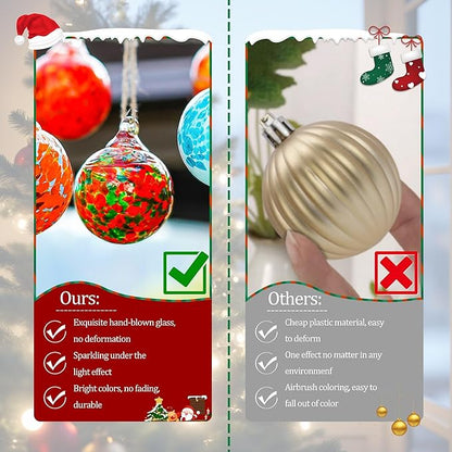 Hand Blown Glass Gazing Balls for Garden Hanging Friendship Balls Christmas Ball Ornaments for Xmas