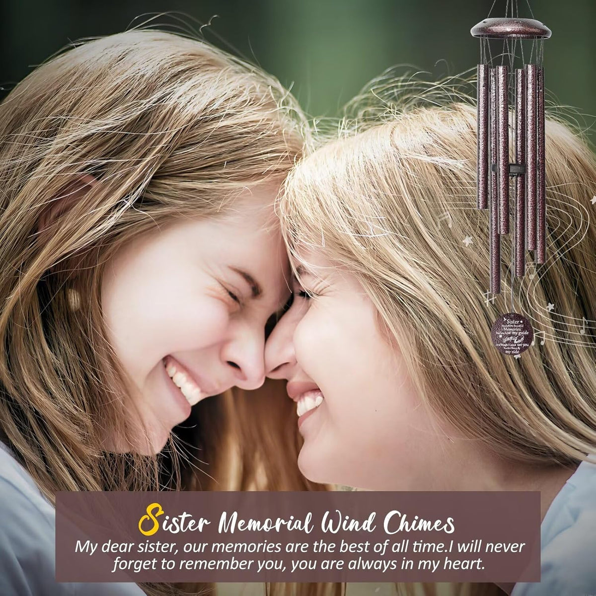 Memorial Gifts for Loss of Sister, 25''Memorial Wind Chimes of Sympathy Gifts for Loss of Sister