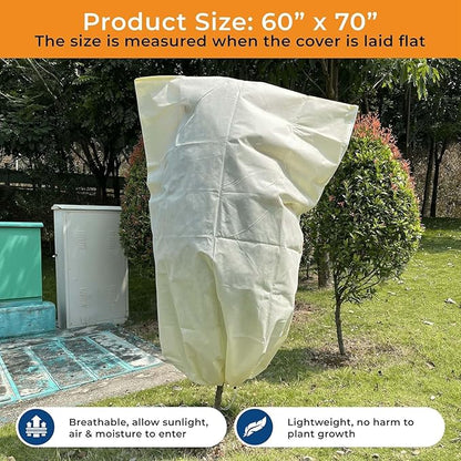 Plant Covers Freeze Protection Large, 2 Packs 60''W x 70''H Shrub Covers with Zipper and
