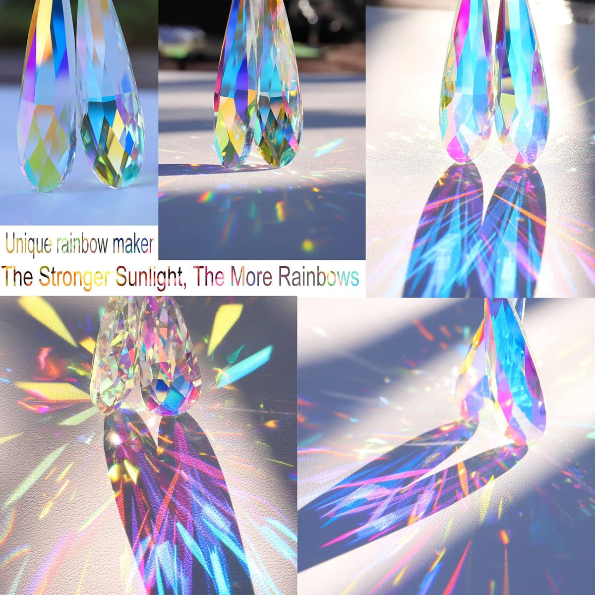 Crystals Teardrop Prisms Suncatcher Hanging Ornament Rainbow Maker for Home,Garden Decoration