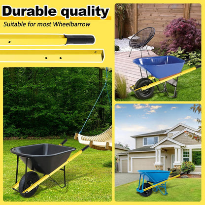 Gisafai 2 Pair Wheelbarrow Replacement Handles Kit 60 Inches Metal Wheelbarrow Handles Heavy Duty