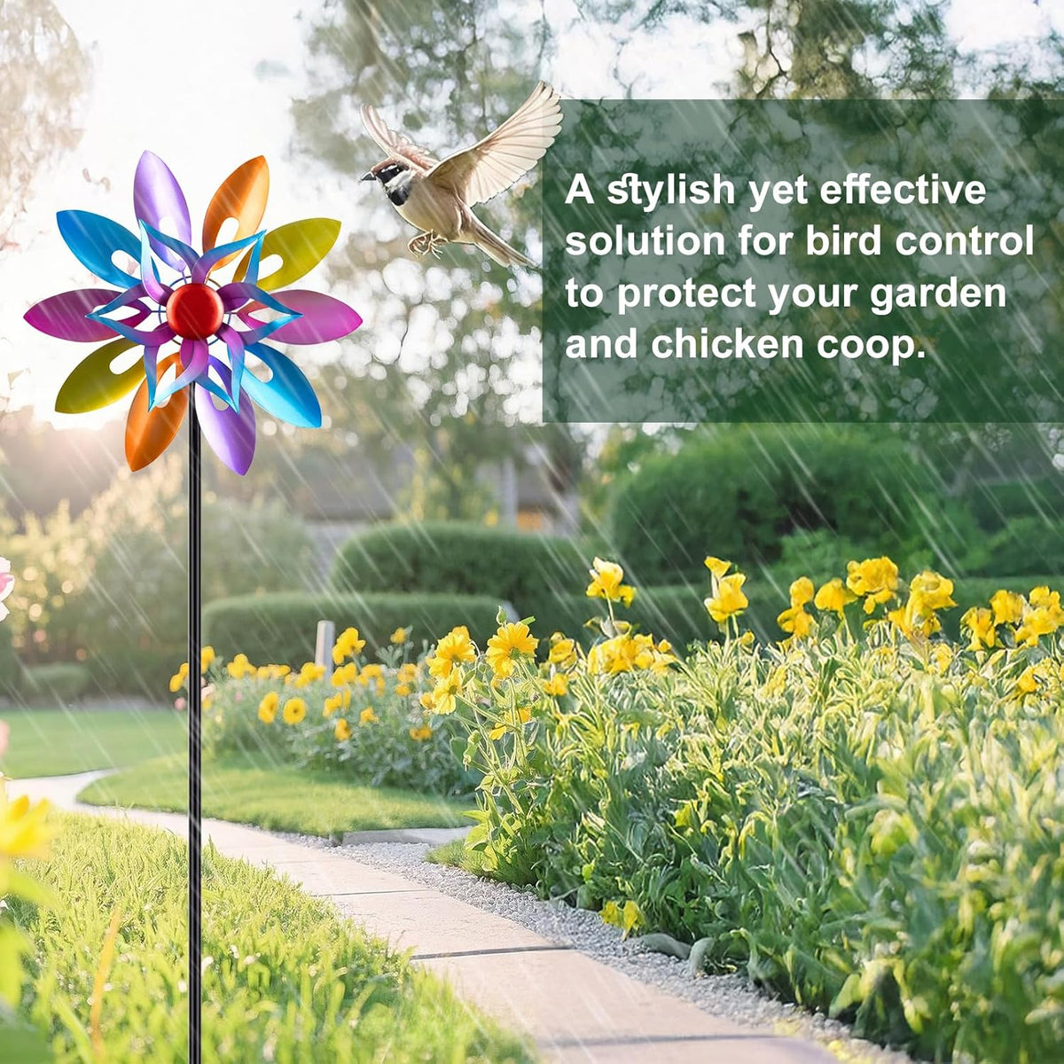 Wind Spinners Outdoor Garden Decor, 13 Inches Metal Windmill Yard Decorations Outdoor, Wind