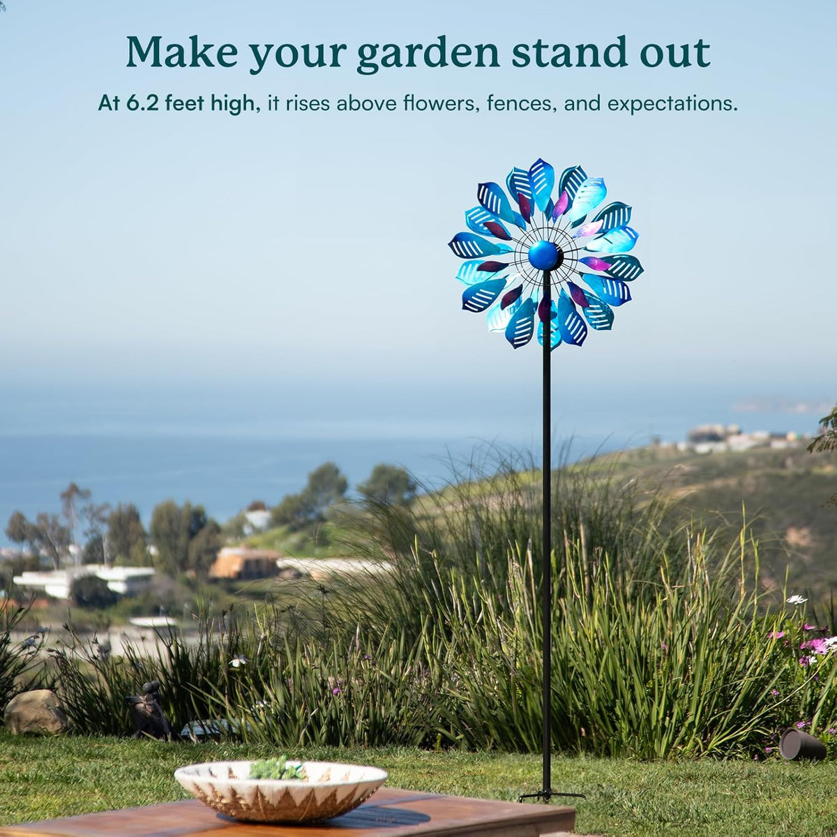 Garden Wind Spinners Outdoor, Metal Yard Spinner, Large Wind Spinner, Gift for Family Friends(84''