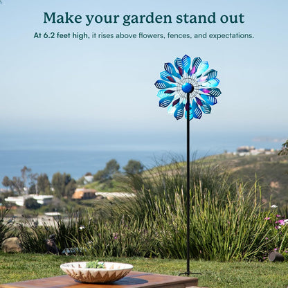 Garden Wind Spinners Outdoor, Metal Yard Spinner, Large Wind Spinner, Gift for Family Friends(84''