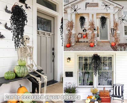 Black Hanging Flowers Faux Hanging Plants Black Artificial Hanging Plant Fake Greenery Faux UV