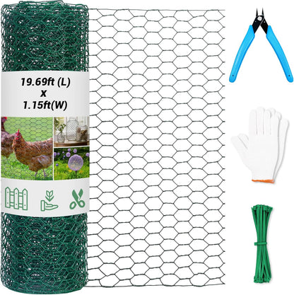 Chicken Wire Fence for Craft,13.78 x 236 Inch Lightweight Galvanized Hexagonal Chicken Wire