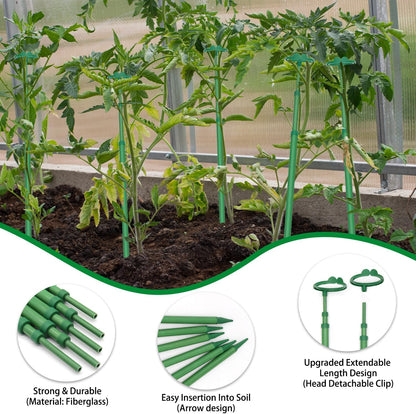 Extendable Plant Stakes, Length Scalable from 17.9IN to 42.3IN Plant Support Stake, Orchid Sticks