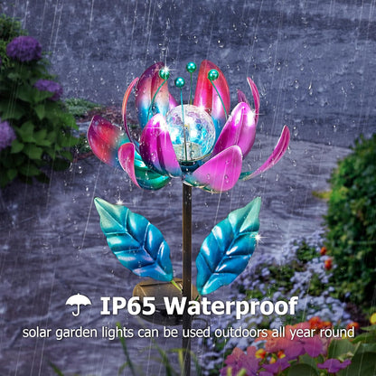 Outdoor Garden Decor Solar Spinners Lights - Metal Wind Spinner Solar Lights for Yard, Patio