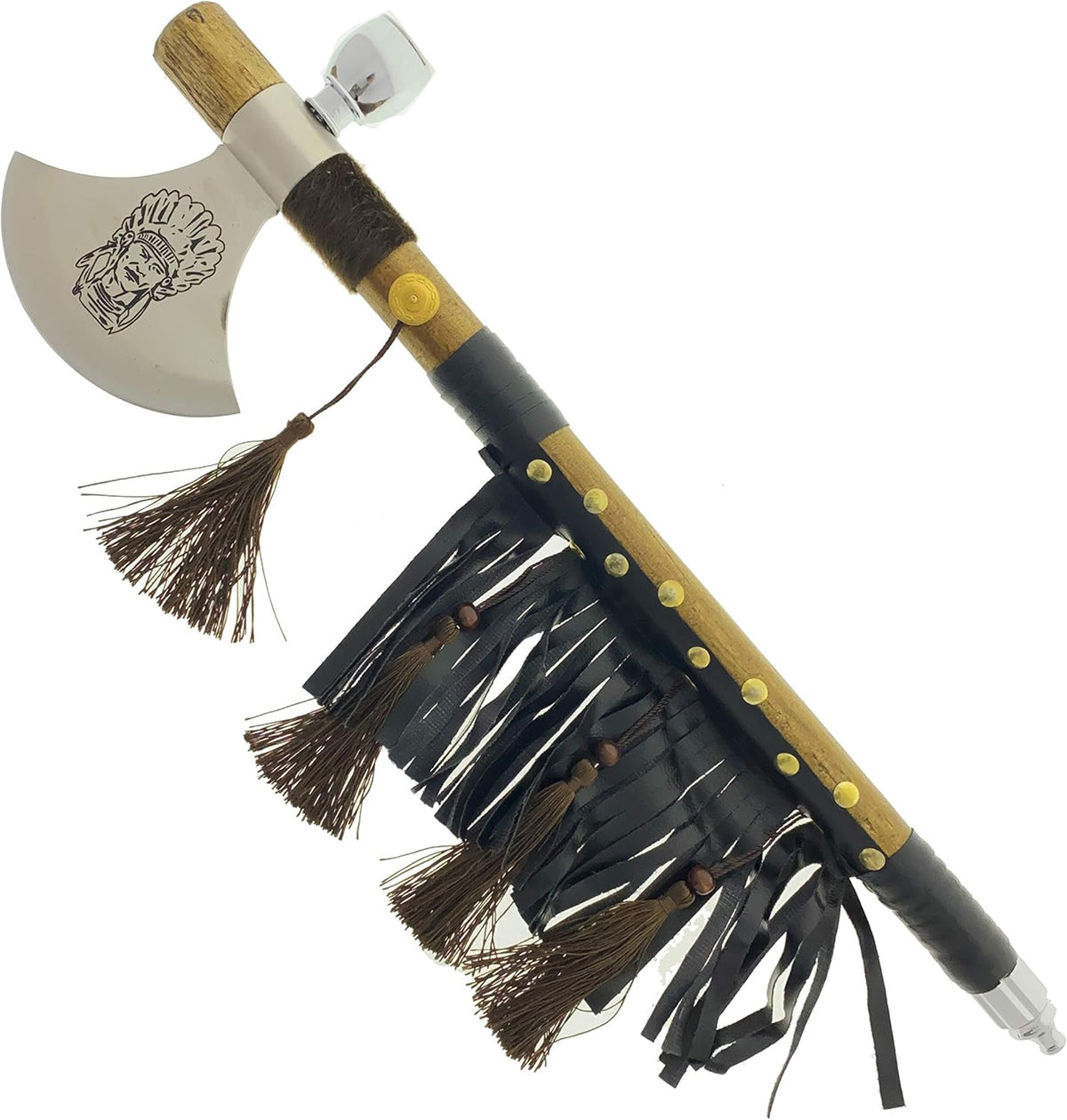 PS 19" Tomahawk Axe Hatchet with Pipe Function. for Camping, Home Decoration, Outdoor Sports Uses