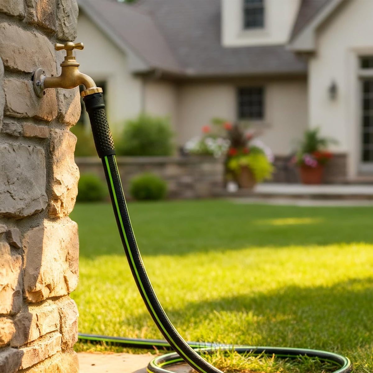 Worth Leader Short Garden Hose 5/8 in. x 4 ft. -No Kink, Flexible, Leakproof, Both Female Fittings