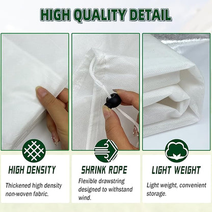 Rectangular Plant Cover Frost Big Size for 8×2×2FT Non Woven Fabric Garden Bed Cover with Zip